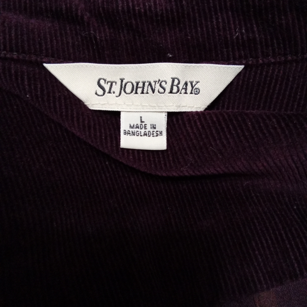 St. John's Bay Plum Faux Suede Button-Front Blazer Jacket, Size Large - Picture 8 of 8